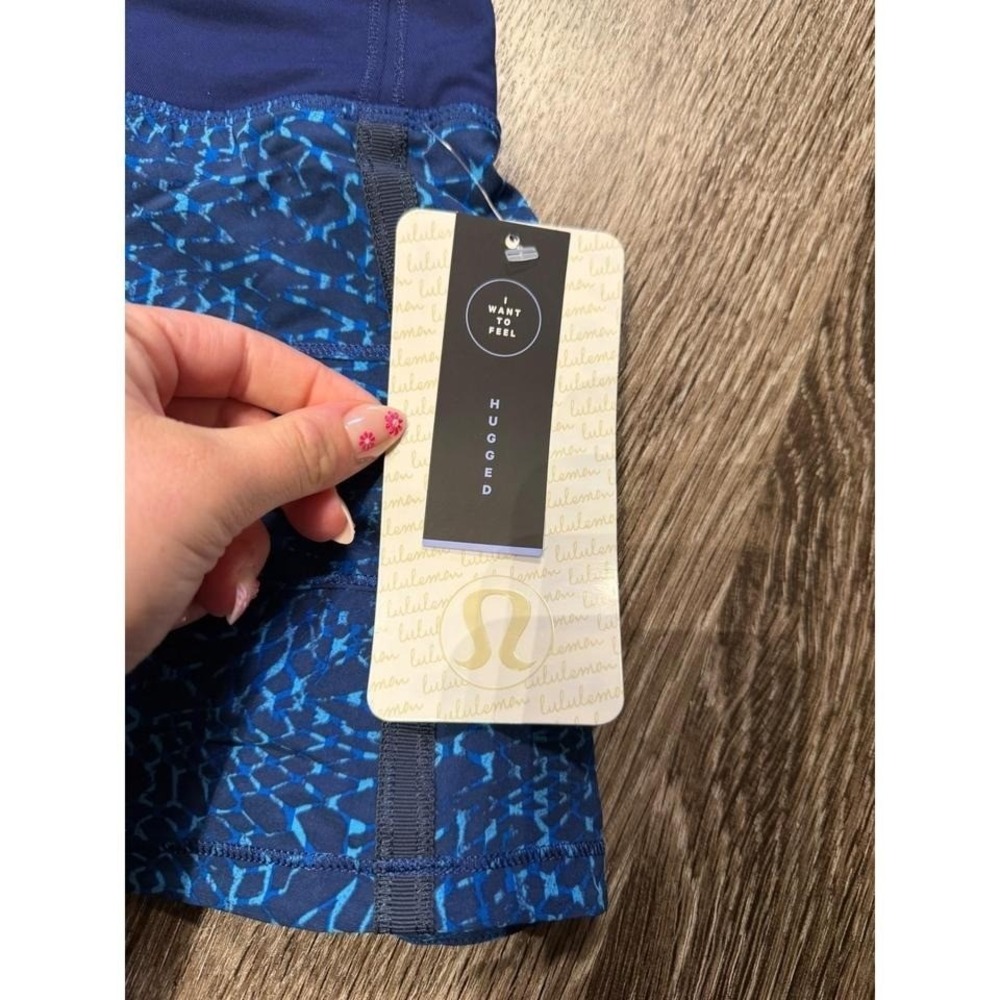 Lululemon Pace Rival Skirt II *R Blue Geometric Print Tennis Skort LW8587R Size - Picture 2 of 6